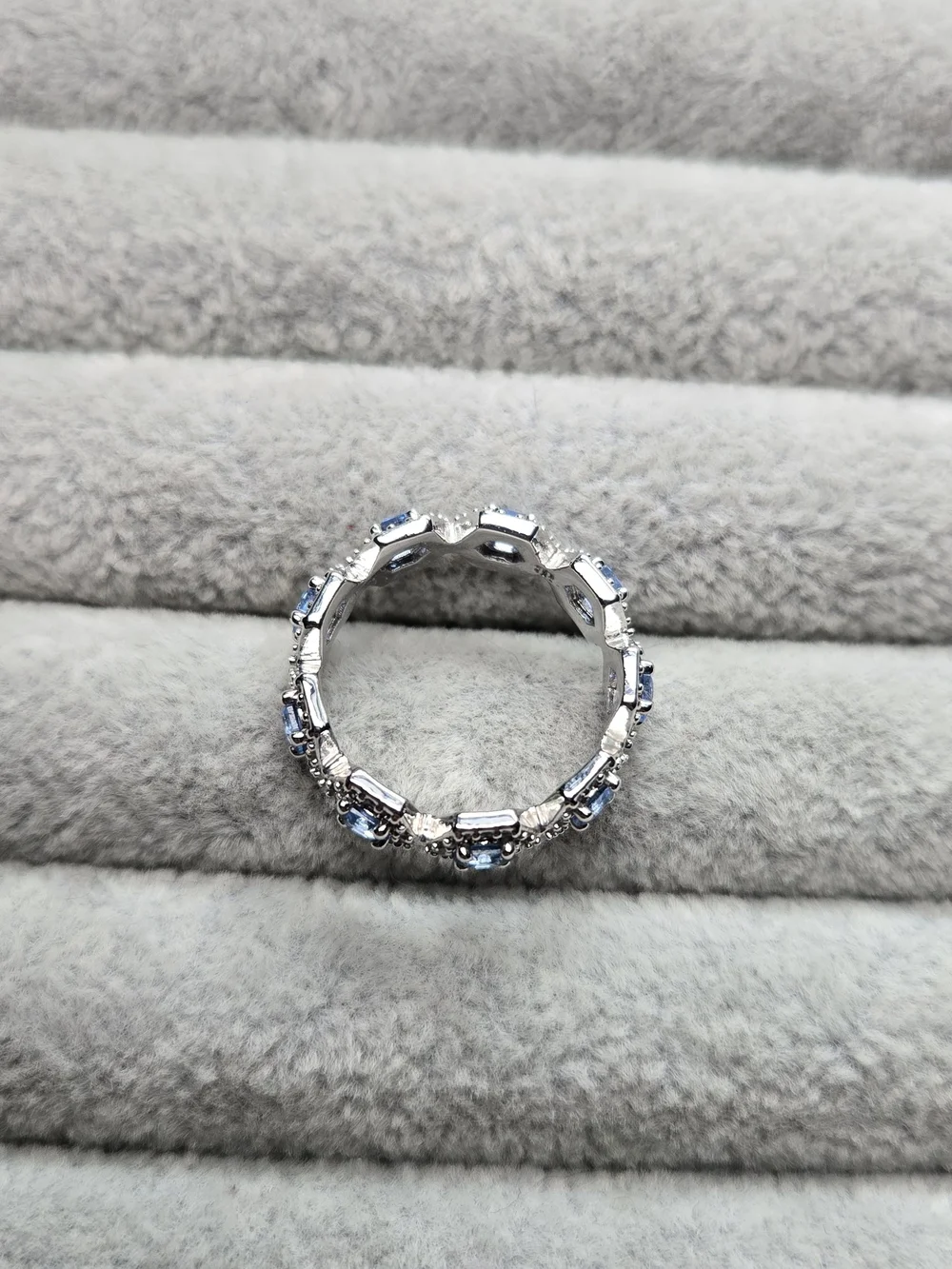 Size 6 Aquamarine Cubic Zirconia Rhodium Plated Bomb Party RBP6670 Free The Inne